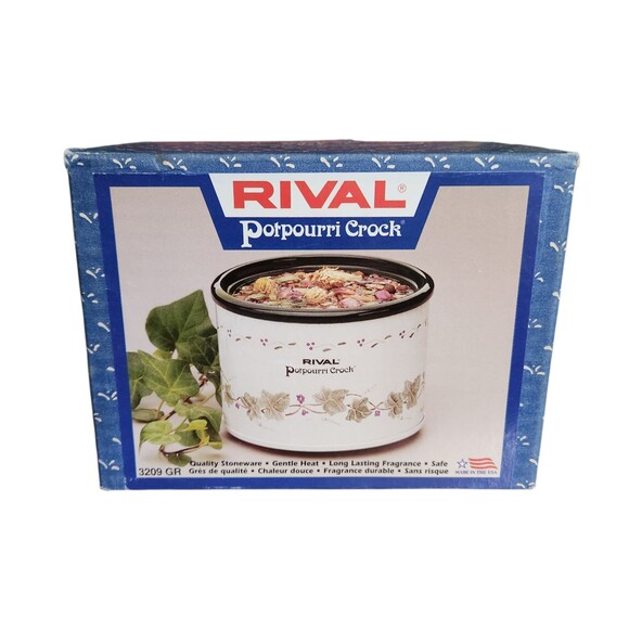 Vtg Rival Potpourri Crock Electric Simmer Pot Grapes & Vines Model 3209 GR - Picture 1 of 8